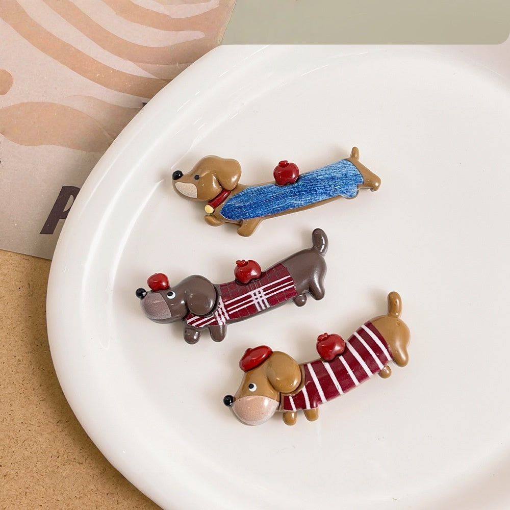 Resins Dachshund Cats dogs Magnets For Fridge Or Whiteboard Fun And Functionality Cartoon Animal Refrigerator Sticker Decors (Dog 3pcs)