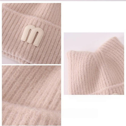 Baby Warm Hat Cute Bear Ear Hat Infant and Toddler Warm Ear Protection Knitted Wool Hat Autumn Winter For 2m-4years Boys And Girls In Winter (Baby Ivory)