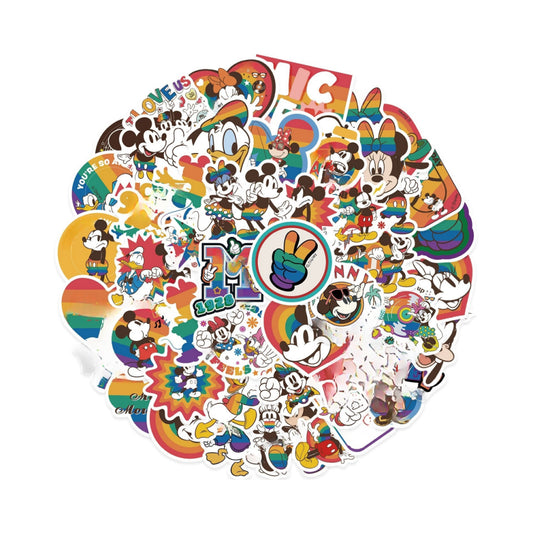 50pcs Princess Aven Superheros Toy Kids Stickers Luggage Laptop Skateboard Waterproof Party Bag Fillers Waterbottle Decal Graffiti Patches(Mickey)