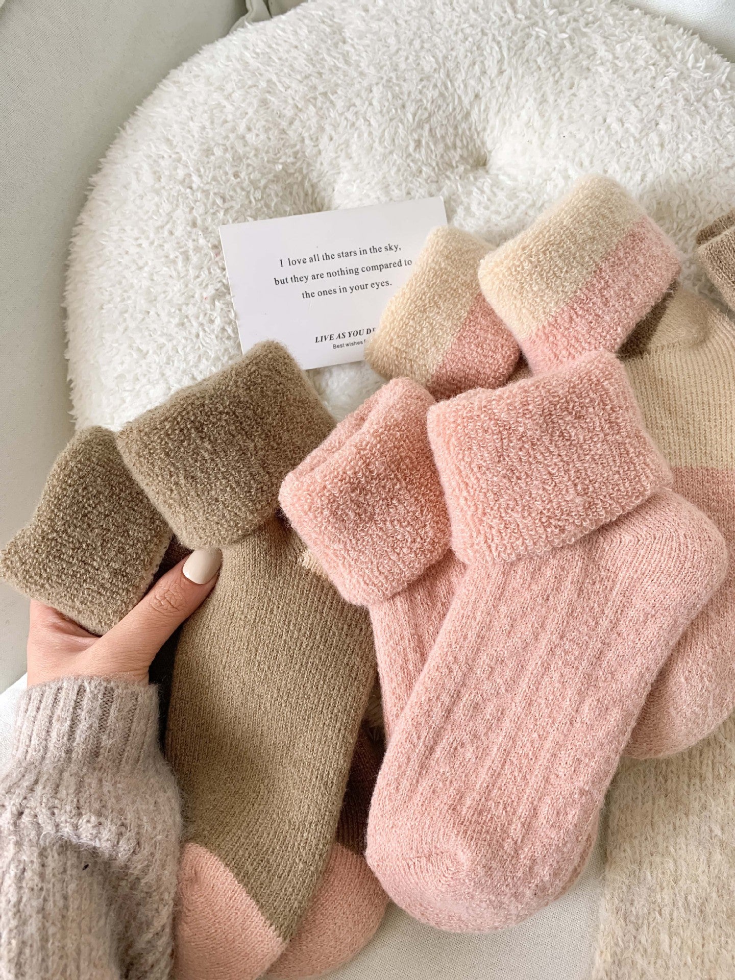 3 Pairs Ladies Thermal Socks Womens Warm Thick Heat Wool Knitting Walking Boot Hiking Socks Winter Christmas(A)