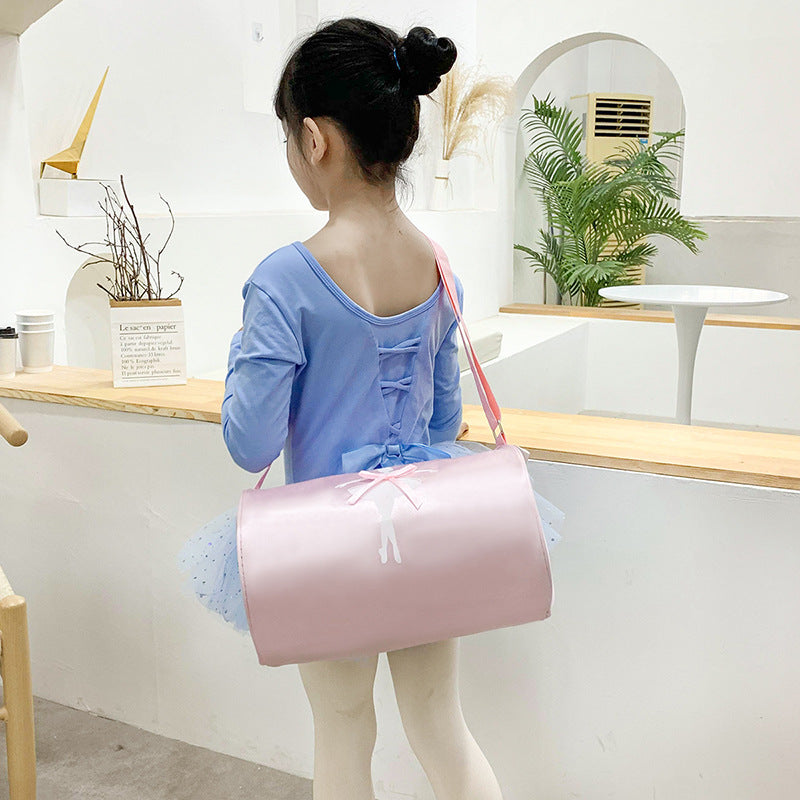 Girls Kids Children Ballet Dance Bag, Pink Ballerina Handbag Tote Gymnastics Sports Duffel Bag, Crossbody Shoulder School Bag Light Weight Carry-on Luggage