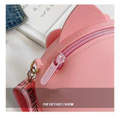 Purse Girls Silicone Mini Children's Coin Purse Cute Cartoon Shoulder Bag Crossbody Bag Accessories Bags Adjustable Strap for Kids Gift Travel Holiday