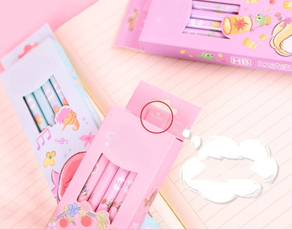 12 Pack Princess Spider HB Pencils with erasers Kids Children Party Bag Fillers School Office