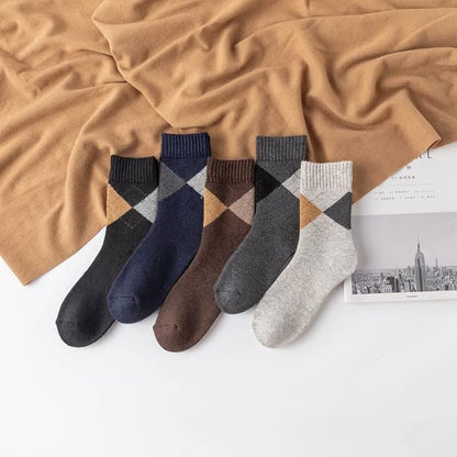 5 Pairs Thermal Socks Mens Walking Hiking Climbing Warm Thick Heat Wool Knitting Socks Winter