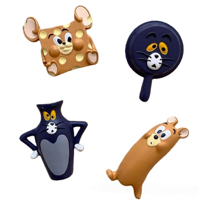 Resins Dachshund Cats dogs Magnets For Fridge Or Whiteboard Fun And Functionality Cartoon Animal Refrigerator Sticker Decors (Cat 4pcs)