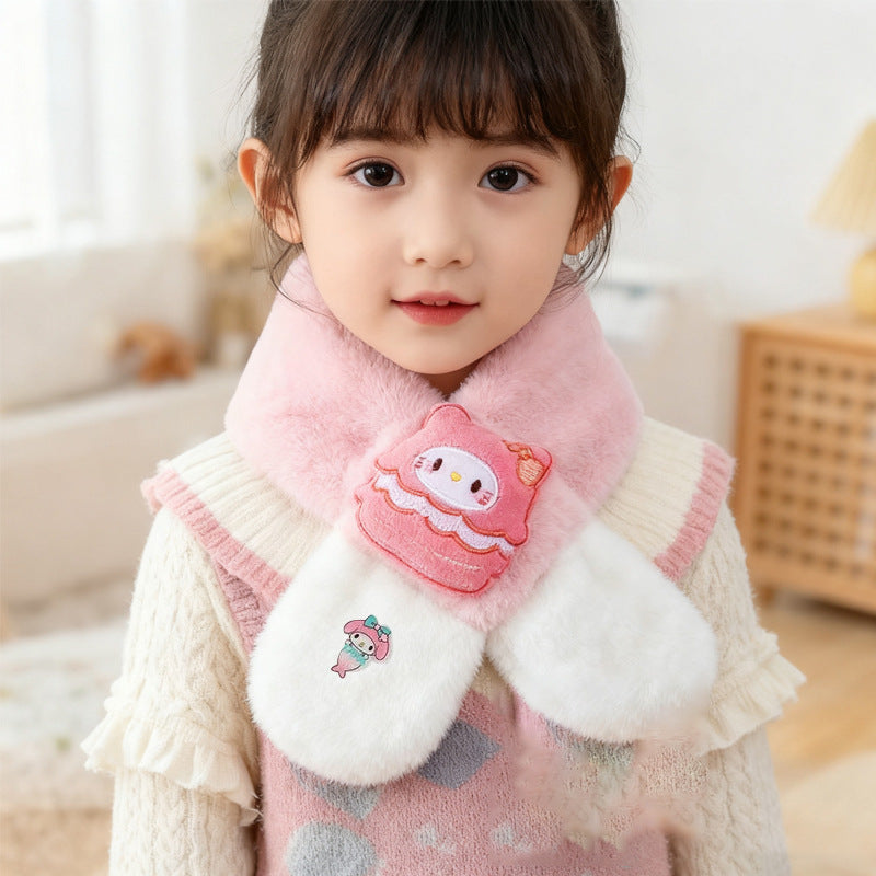 Kids Winter Beanie Scarf for 2-10 Years Old Boys Girls Christmas reindeer snowman santa tree Rabbit Capybara Cat Outdoor Warm Fleece Lined Thermal Knit Fluffy Pom（H））