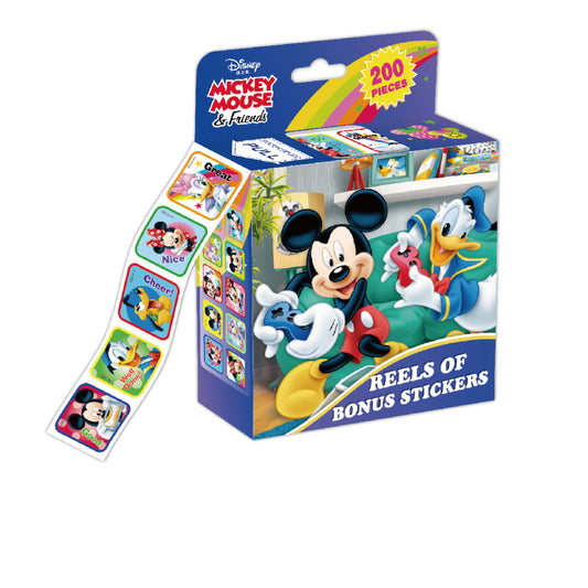 200pcs Kids Toddlers Princess Elsa Mickey Mouse Dinosaur Stickers Party Bag Fillers Boys Girls Teachers as Reward Craft Scrapbooking in Box Gift Set (Mickey Mouse)