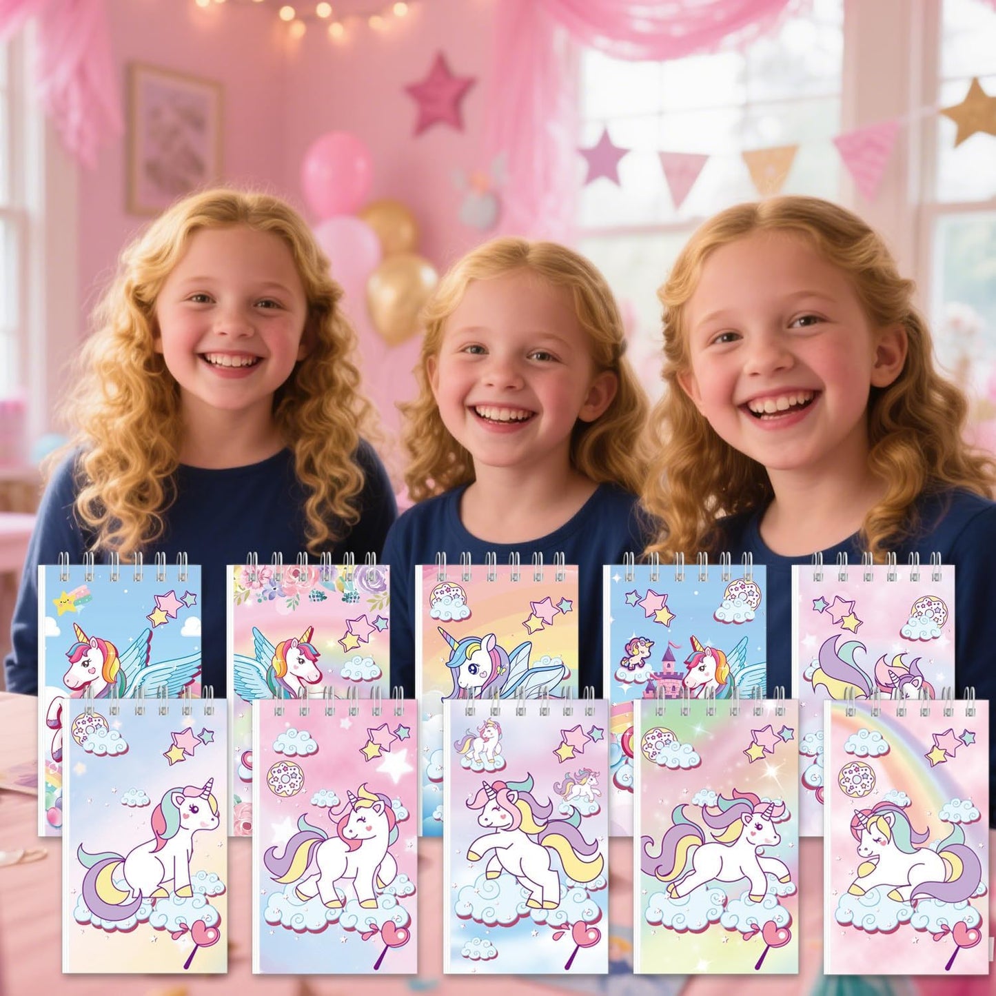 10 Pack Pocket Notebook Small Spiral 10 * 6CM Mini Notepad Princess Kids Colorful Memo Bulk Wired Lined for School Office Supplies Birthday Party Bag Fillers (Kuromi)