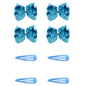 8pcs Women Kids Snap Bow Hair Clip Set Ribbon School Uniform Bows Metal Barrette