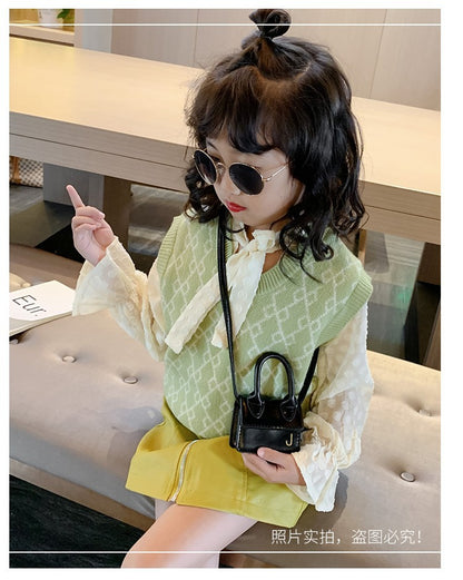 Shoulder Bag Girls Kids Children Handbags Portable Mini Coin Purse Messenger Crossbody Bag PU Mini Flip Bag Makeup Accessories Bags Gift Travel Holiday little small 9 * 4 * 13