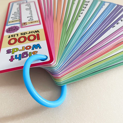 1000 Sight Words List 41 Double-Side Flash Cards, High Frequency Word Lists, ESL Teaching Materials Essential Teacher Teaching Aids for Primary School, Vocabulary Building (Set01 1000)