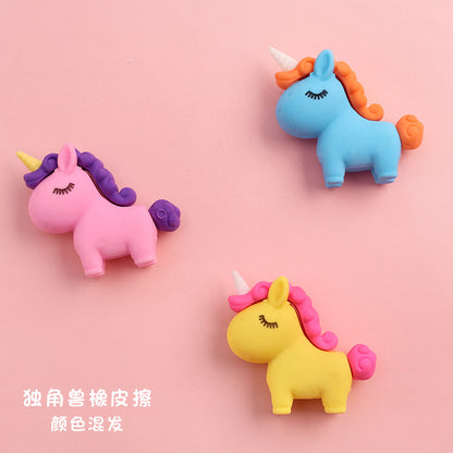 Unicorn Dinosaur Rubbers Pencil Eraser Erasers Rubber for Kids School Stationary Party Favour Bag Fillers Gift Set