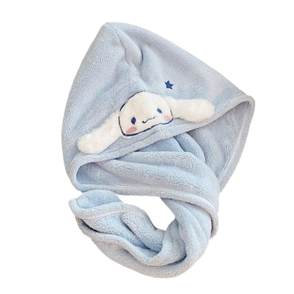 Bath Caps Coral Velvet Quick Dry Head Towel Cap Microfibre Hair Towel For Women and Girls, Absorbent Hair Drying Wrap Towel, Wet Kids Hair Dry Turban Wrap (Cinnamoroll)