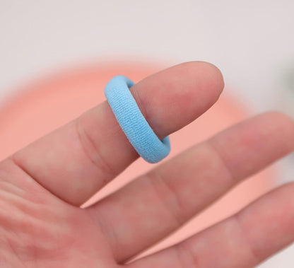 50 Multicolour Mini Hair Ponios Endless Elastics Bobbles Bands Women Girl kids Hair Bands Ponytail Holders (Blue)