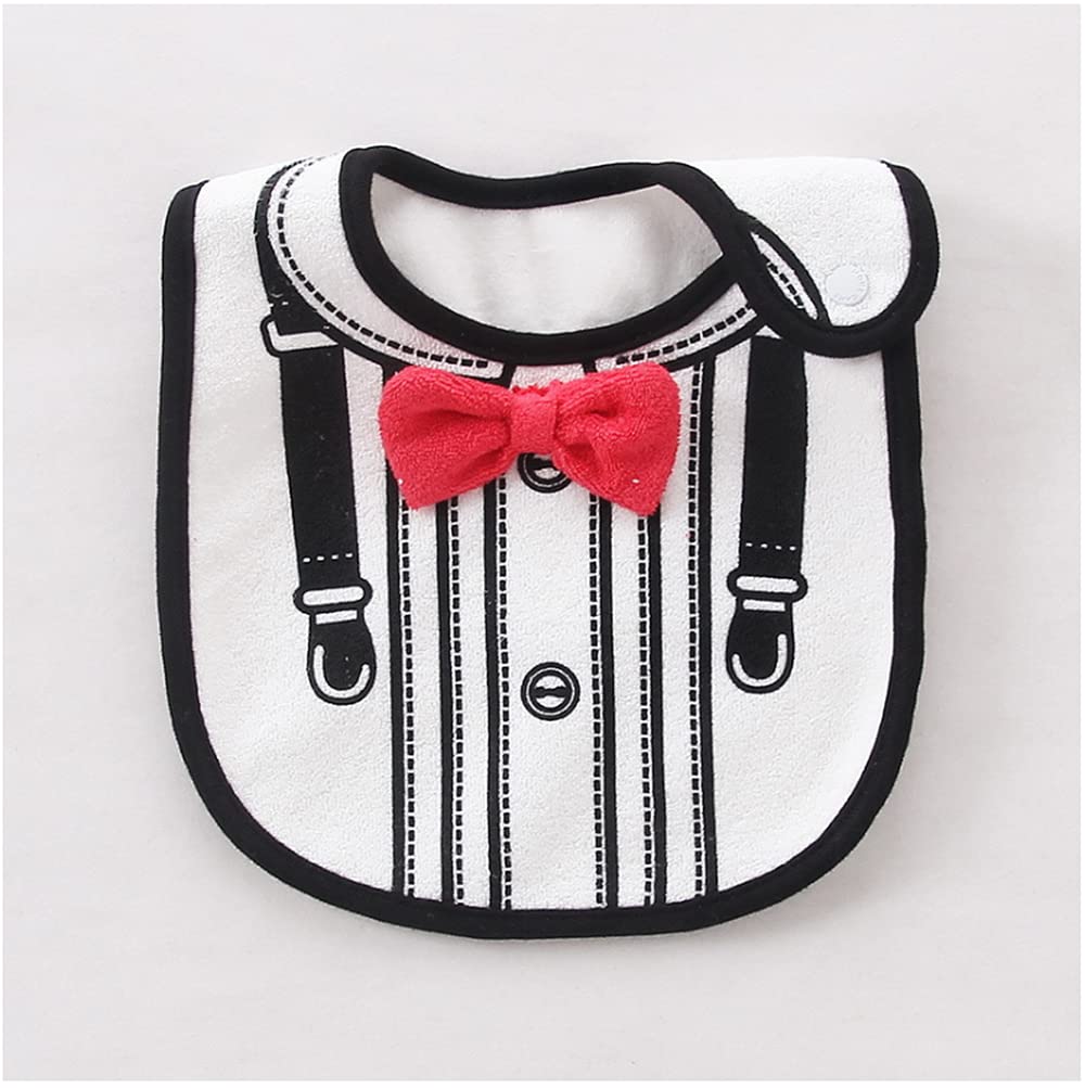 2PCS Baby Kids Bibs BOY MIXED DESIGN COTTON GENTLEMAN BOW FEEDING Bandana Apron Weaning