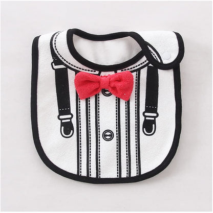 2PCS Baby Kids Bibs BOY MIXED DESIGN COTTON GENTLEMAN BOW FEEDING Bandana Apron Weaning