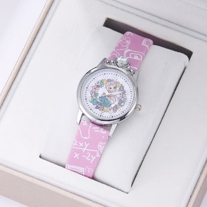 Analogue Quartz Watch with Stainless Steel Strap Bracelet Cats Girls Toddler Watches Gifts for Kids Birthday Gifts Gift Box