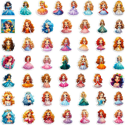 100PCS 4 Sheets Stickers Kids Toddlers Princess Waterproof Luggage Skateboard Party Bag Fillers Boys Girls Teachers as Reward Craft Scrapbooking