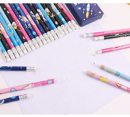 Pack of 12 Princess Spider HB Pencils with erasers Kids Children Party Bag Fillers School Office (Space)