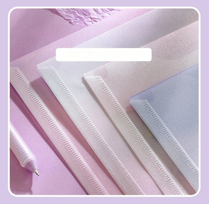 4PCS Plastic Wallets A4, 4 Different Designs Plastic Folders Popper Folder with Snap Closure, Lightweight Wallets for Document Office School for Kids Adults