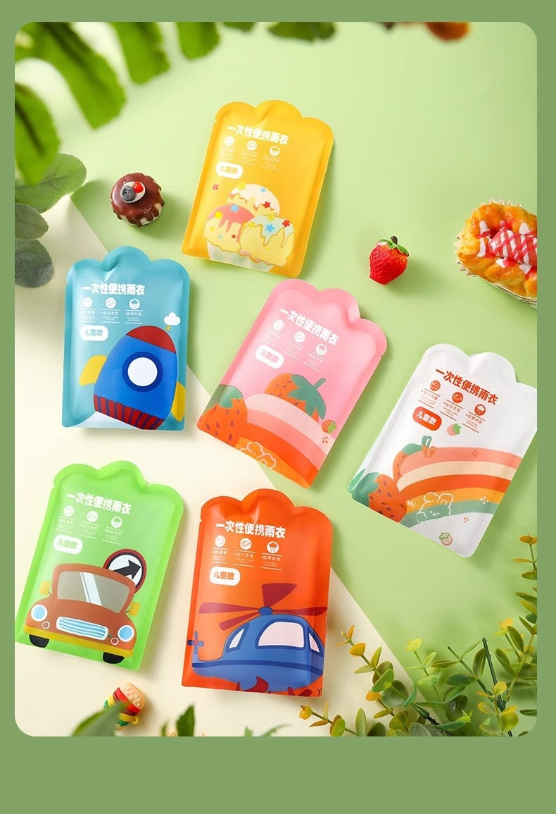 3 Pack Rain Ponchos for Kids Reusable disposal Thickened EVA Travel Raincoat Jacket with Hoods and Sleeves,Lightweight Capes Ponchos for kids Outdoor Camping Travel