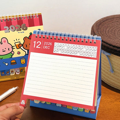 Desk Calendars,2026 Pet Theme Offices Calendar | Academic Planner with Wooden Base Puppy Kitten Design Organization for Daily Work School Teacher Kids Family Home Class (Bear)