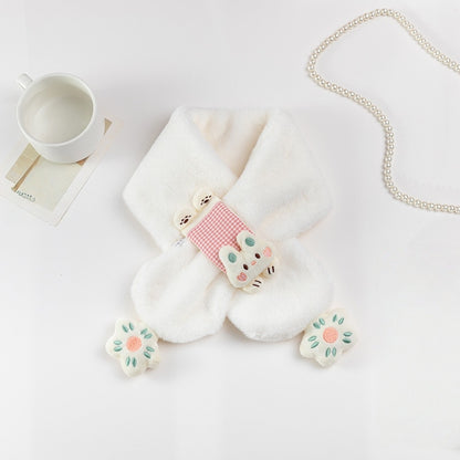 Kids Winter Beanie Scarf for 2-10 Years Old Boys Girls Christmas reindeer snowman santa tree Rabbit Capybara Cat Outdoor Warm Fleece Lined Thermal Knit Fluffy Pom (J）