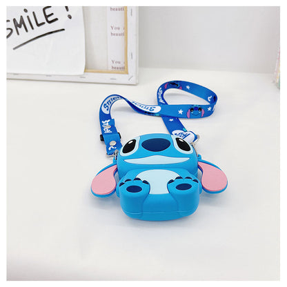 Kids Purse Girls Silicone Mini Children's Coin Purse Cute Cartoon Shoulder Bag Crossbody Bag Accessories Bags Adjustable Strap for Kids Gift Travel Holiday (White Cat)
