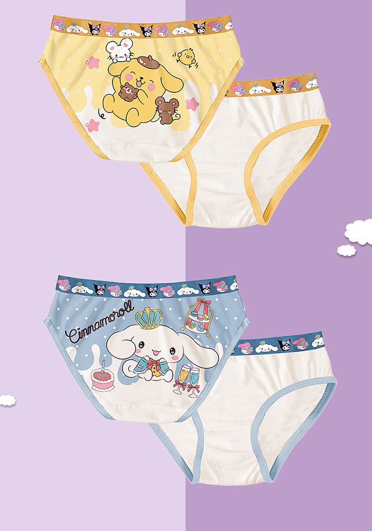 4 Pack Girls Kids Underwear Toddler Briefs Shorts Pants Cotton underpants Box Gift Set(3-4 Years)