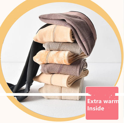 Women Magic Extra Thick Warm Winter Double Lined Stretch Thermal Fleece Tights ( Black with fleece)