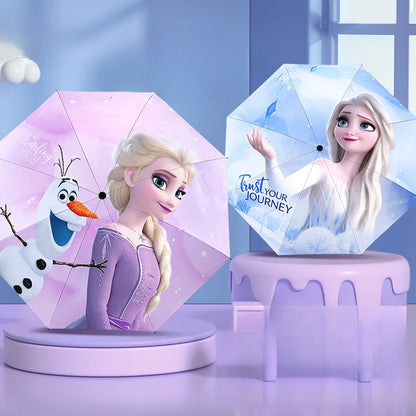 Umbrella for  Teens Kids Folding Telescopic UV Protection Umbrella Lightweight Travel School Work Gifts Girls Boys（Frozen）