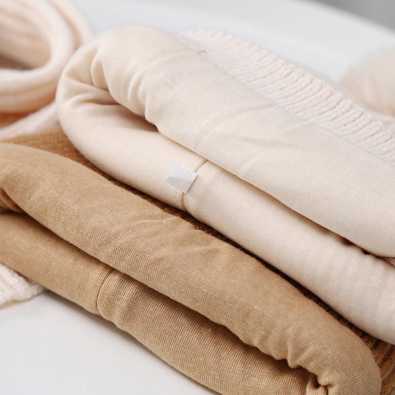 Kids Winter Beanie pom pom Hat Scarf Set 2Pcs Knit Warm Toddler Winter Cap Neck Warmer for Boys Girls Accessories Sets for Children Outdoor Sports(Pink)