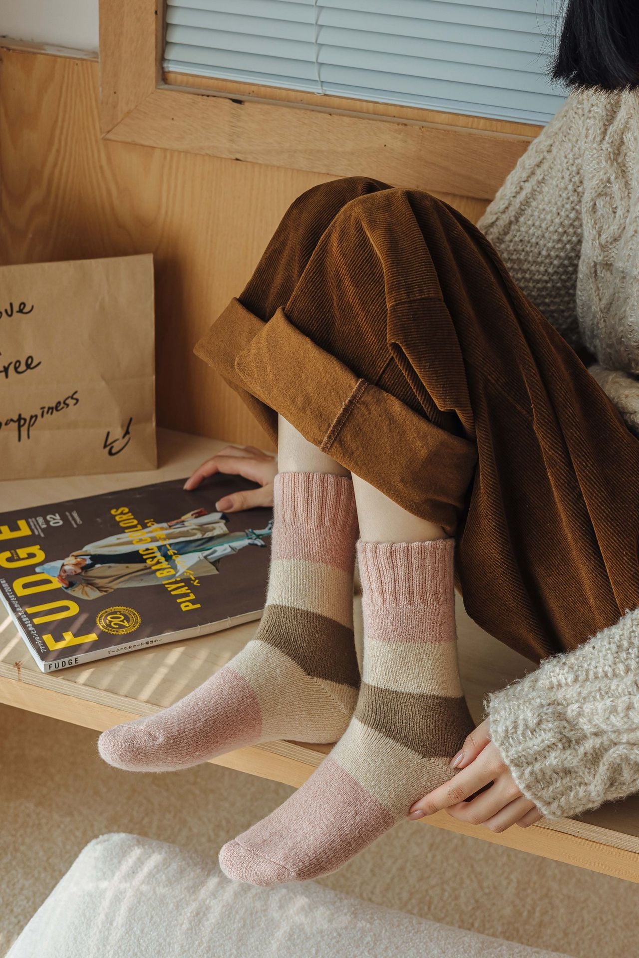 3 Pairs Ladies Thermal Socks Womens Warm Thick Heat Wool Knitting Walking Boot Hiking Socks Winter Christmas(A)