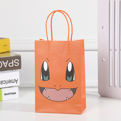 18 Pieces Princess Pink Kraft Paper Bags for Girls Gifts Party Favor Goodie  Treat Bags With Handle for Christmas,Birthday,and Celebrations Party Supplies（Pikachu）