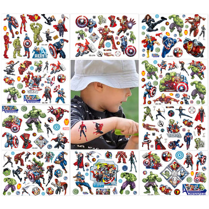 10 Sheets Kids Princess Temporary Tattoos Sticker Waterproof Superhero Stickers Fake tattoo Party Bag Fillers