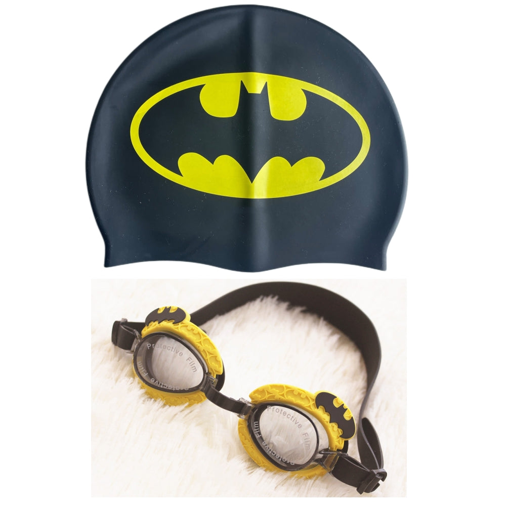 Kids Swimming Goggles Safe Soft Silicone Cap Hat Anti-Fog Waterproof No Leaking Crystal Clear Swim Goggles for Kids Children Boys Girls and Teens Age 3-15