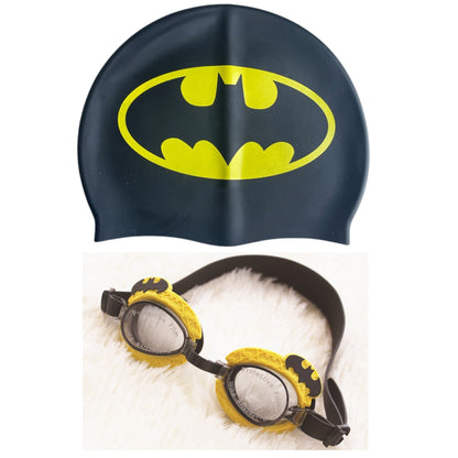 Kids Swimming Goggles Safe Soft Silicone Cap Hat Anti-Fog Waterproof No Leaking Crystal Clear Swim Goggles for Kids Children Boys Girls and Teens Age 3-15