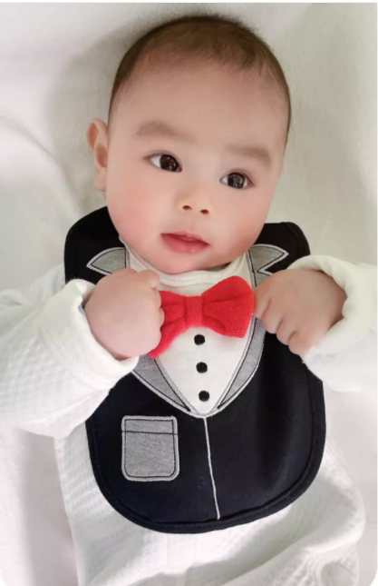 2PCS Baby Kids Bibs BOY MIXED DESIGN COTTON GENTLEMAN BOW FEEDING Bandana Apron Weaning