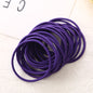 50Pcs Girls Women 2.5mm Thin School Uniform Endless Hair Elastics Bobbles Hair Ties Bands Ponios Ponytail Holders