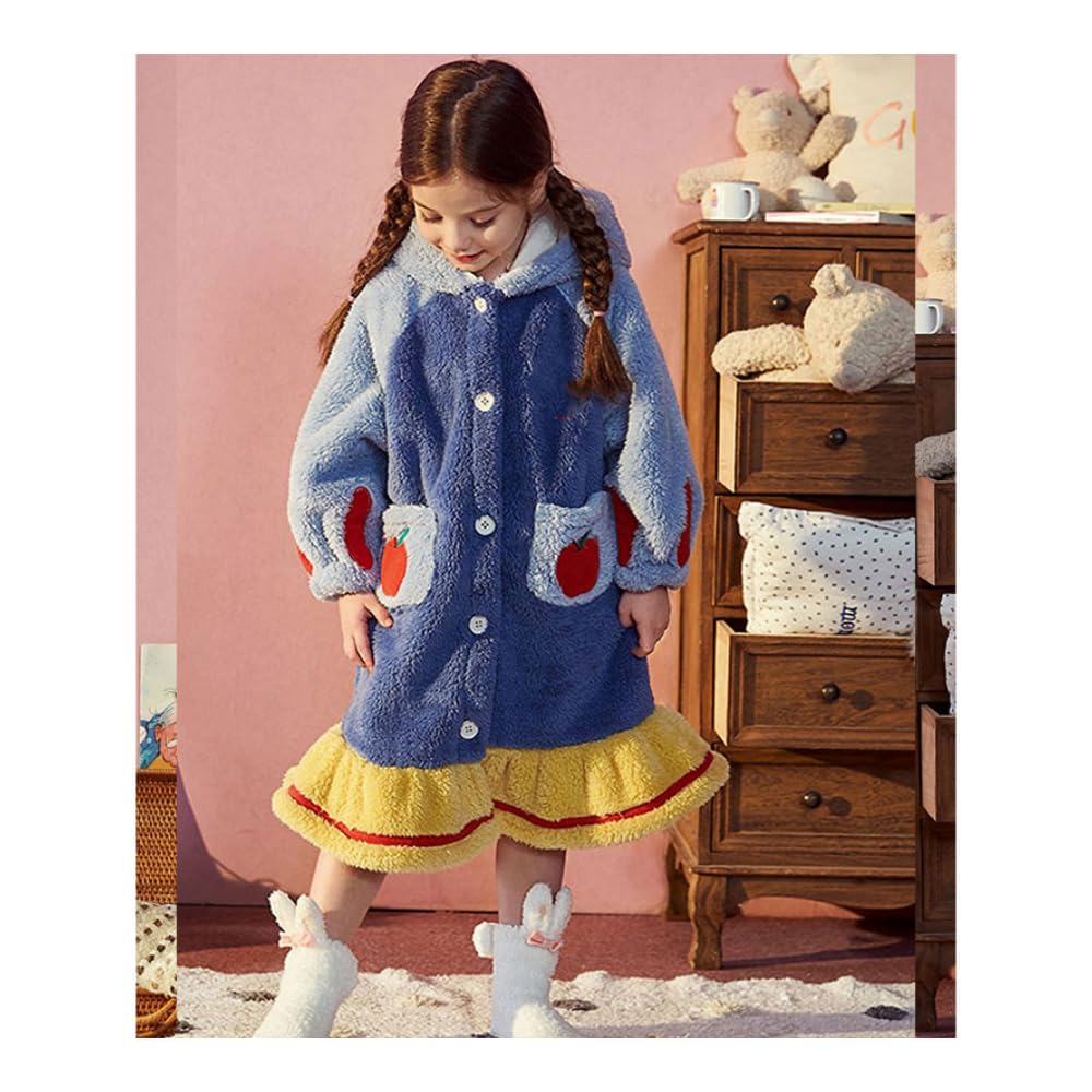 Snow White Elsa Winter Bow Oversized Blanket Hoodie Kids, Girls, Super Soft Warm Fleece Sweatshirt With Pocket for Children Teens, Long Sleeves (Snow White)