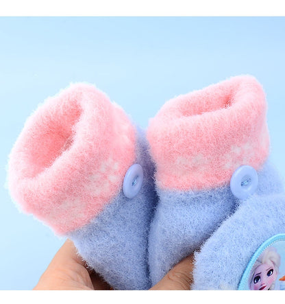 Fingerless Flap Cover Gloves Winter Knit Warm Mittens Soft Lined Fleece Thermal Outdoor Half Finger Gloves with Cover Convertible Flip Top for Kids