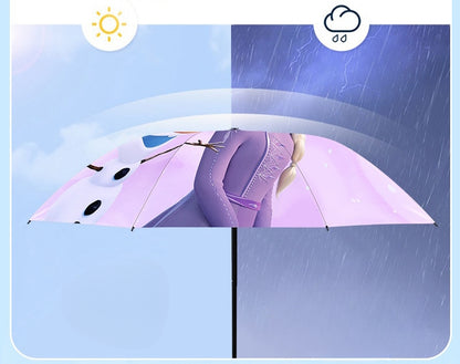 Umbrella for  Teens Kids Folding Telescopic UV Protection Umbrella Lightweight Travel School Work Gifts Girls Boys（Frozen）