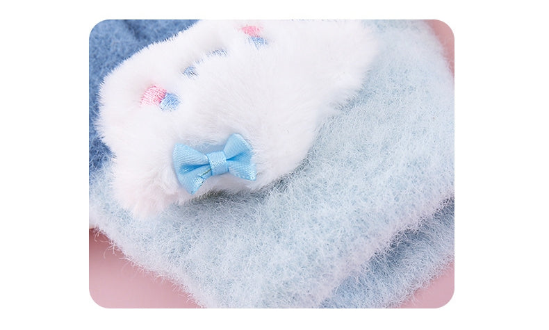 Full Finger Gloves Dinosaur Cat Capybara Winter Knit Warm Mittens Soft Lined Fleece Thermal Outdoor Stretchy Gloves for Kids boys girls (3D Star)