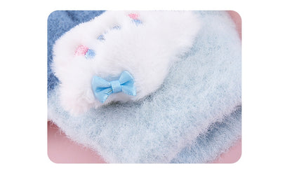 Full Finger Gloves Dinosaur Cat Capybara Winter Knit Warm Mittens Soft Lined Fleece Thermal Outdoor Stretchy Gloves for Kids boys girls (3D Star)