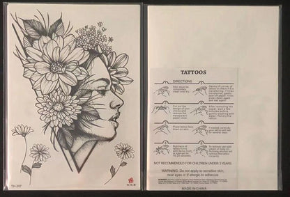 9 Sheets Women Men Gold Fashion Metallic Temporary Tattoos Waterproof Stickers Festival Fake Jewelry Tattoos Body Art