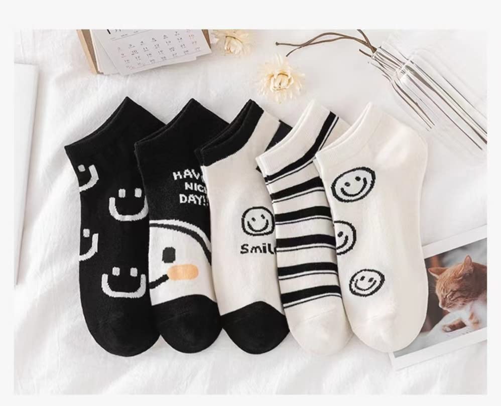 10 Pairs Ladies Ankle Socks low cut Trainer Socks Cotton Multipack heart animal Breathable Lightweight Sport Socks Casual Wear Gifts for Women