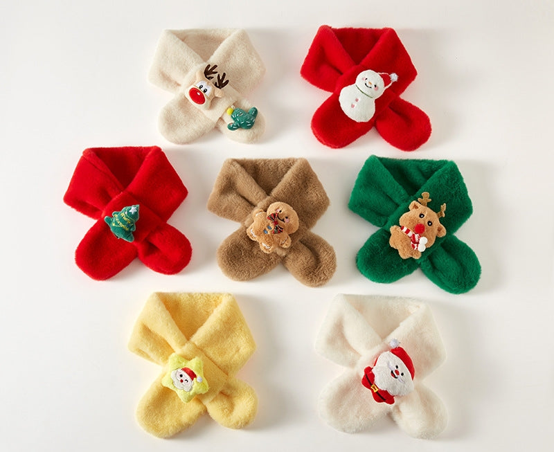 Kids Winter Beanie Scarf for 2-10 Years Old Boys Girls Christmas reindeer snowman santa tree Rabbit Capybara Cat Outdoor Warm Fleece Lined Thermal Knit Fluffy Pom(B)