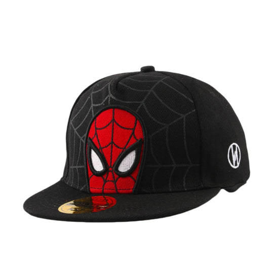Kids Cotton Baseball Cap Hat for Boys, Boys Caps Perfect for Outdoor Sunny Days Sun Hat 3+ Years(Black Spiderman)