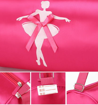 Girls Kids Children Ballet Dance Bag, Pink Ballerina Handbag Tote Gymnastics Sports Duffel Bag, Crossbody Shoulder School Bag Light Weight Carry-on Luggage(Purple)