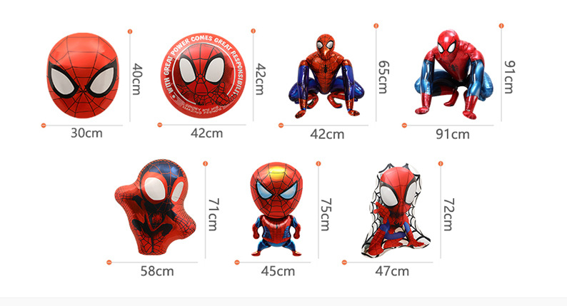 6pcs Princess Cinderella Foil Balloons Birthday Party Congratulations balloons Baby Shower Party Decorations Party Suppiles Accessories Theme kids (Spiderman)